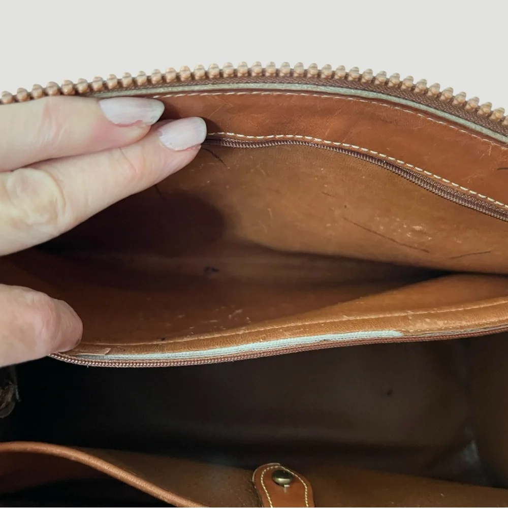 Dooney & Bourke White and Tan Satchel